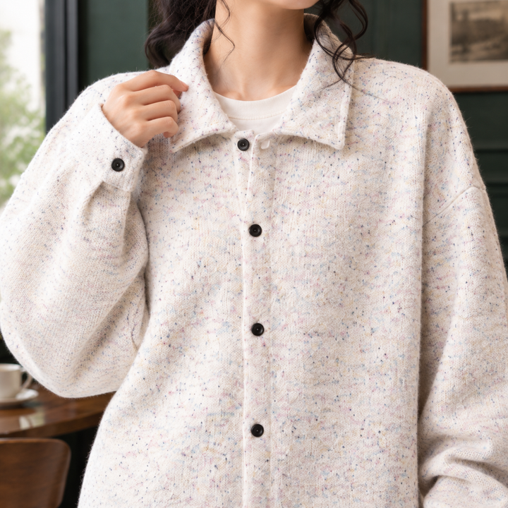 Women's Oversized Speckled Knit Shacket – Ondine