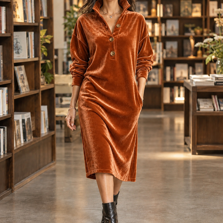 Aline-Hope Velvet Midi Dress