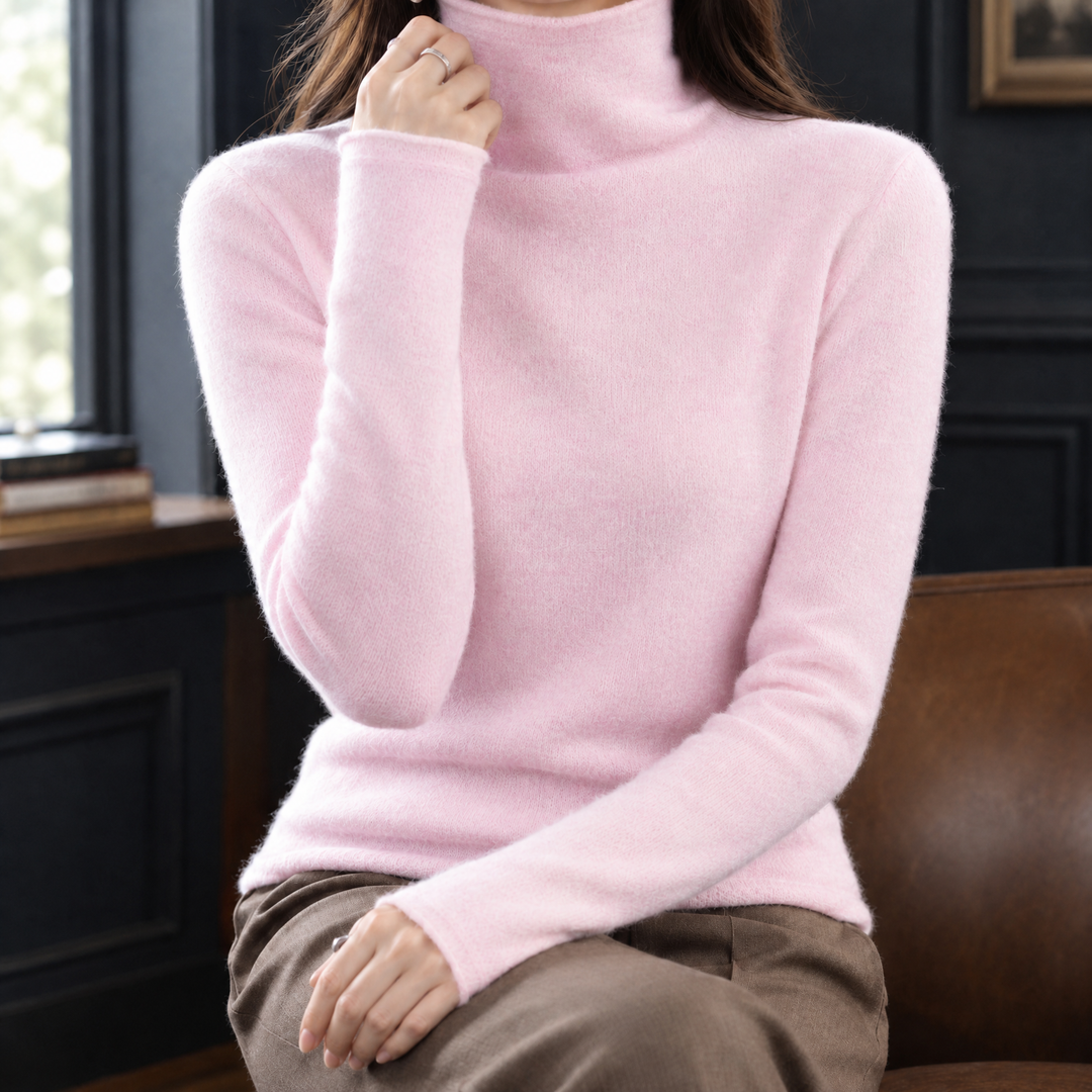 Women's Fine Cashmere Slim Roll Neck Jumper Toni, view 3 - Elena Harper