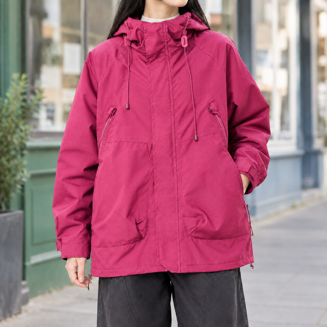 Women's Hooded Utility Jacket with Drawcord Hood Ulverston, view 3 - Elena Harper