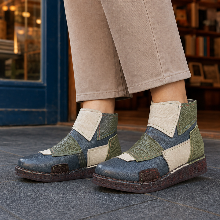 Fidenza Colorblock Boots, view 3 - Elena Harper
