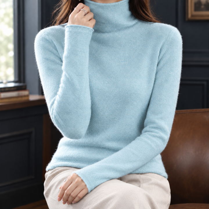 Women's Fine Cashmere Slim Roll Neck Jumper Toni, view 4 - Elena Harper
