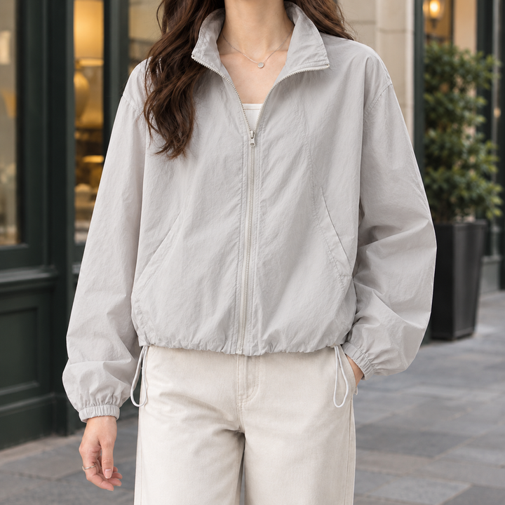 Women's Lightweight Zip-Up Jacket with Drawcord Hem – Devizes