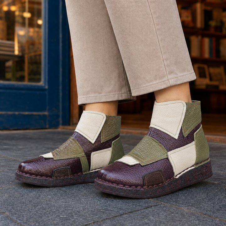 Fidenza Colorblock Boots, view 4 - Elena Harper