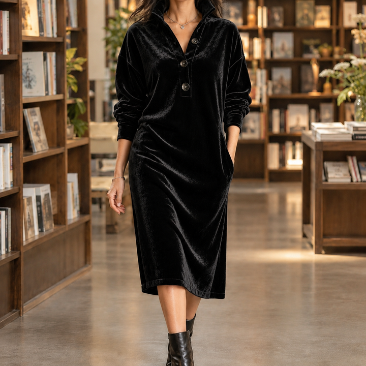 Aline-Hope Velvet Midi Dress