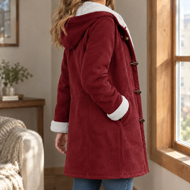 Women's Hooded Toggle-Front Duffle Coat with Plush Lining Selkirk, view 7 - Elena Harper