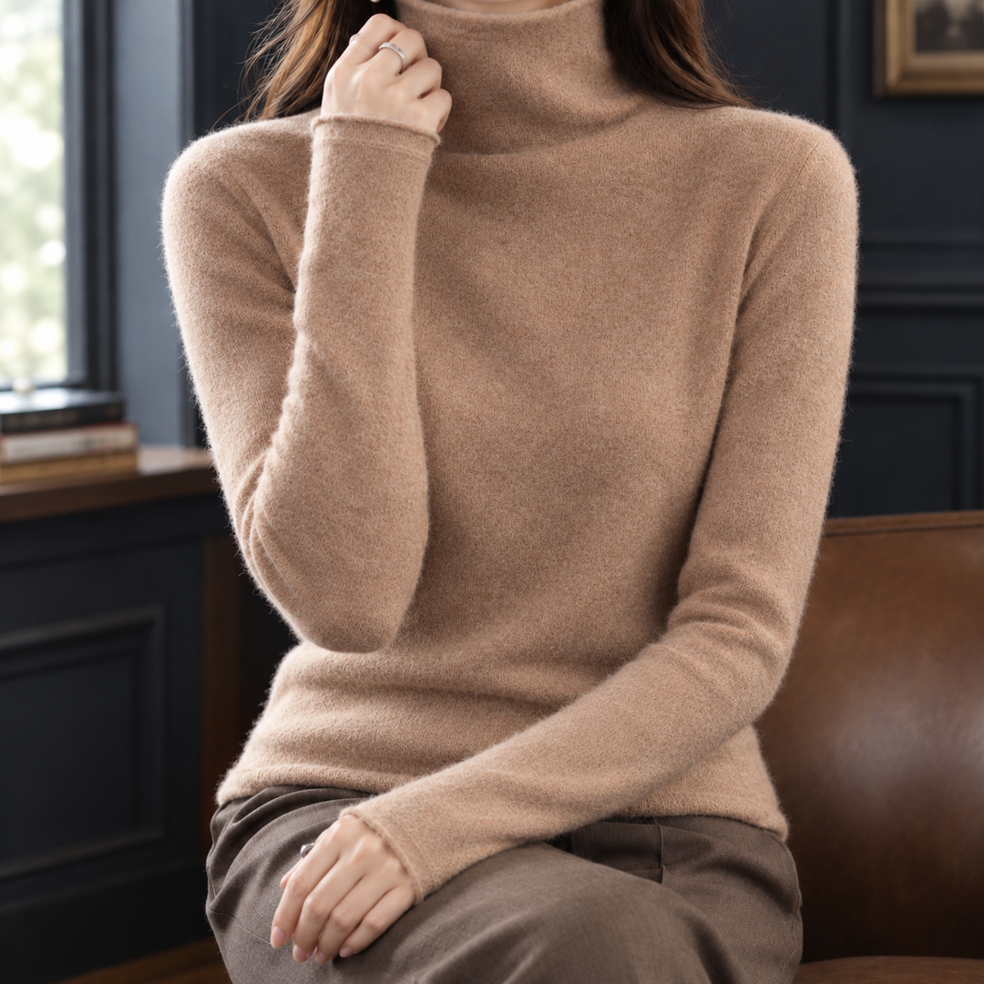Women's Fine Cashmere Slim Roll Neck Jumper Toni, view 7 - Elena Harper