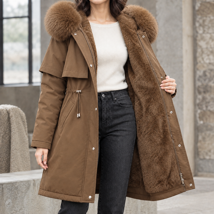 Women's Hooded Longline Parka with Plush Lining Culross, view 7 - Elena Harper