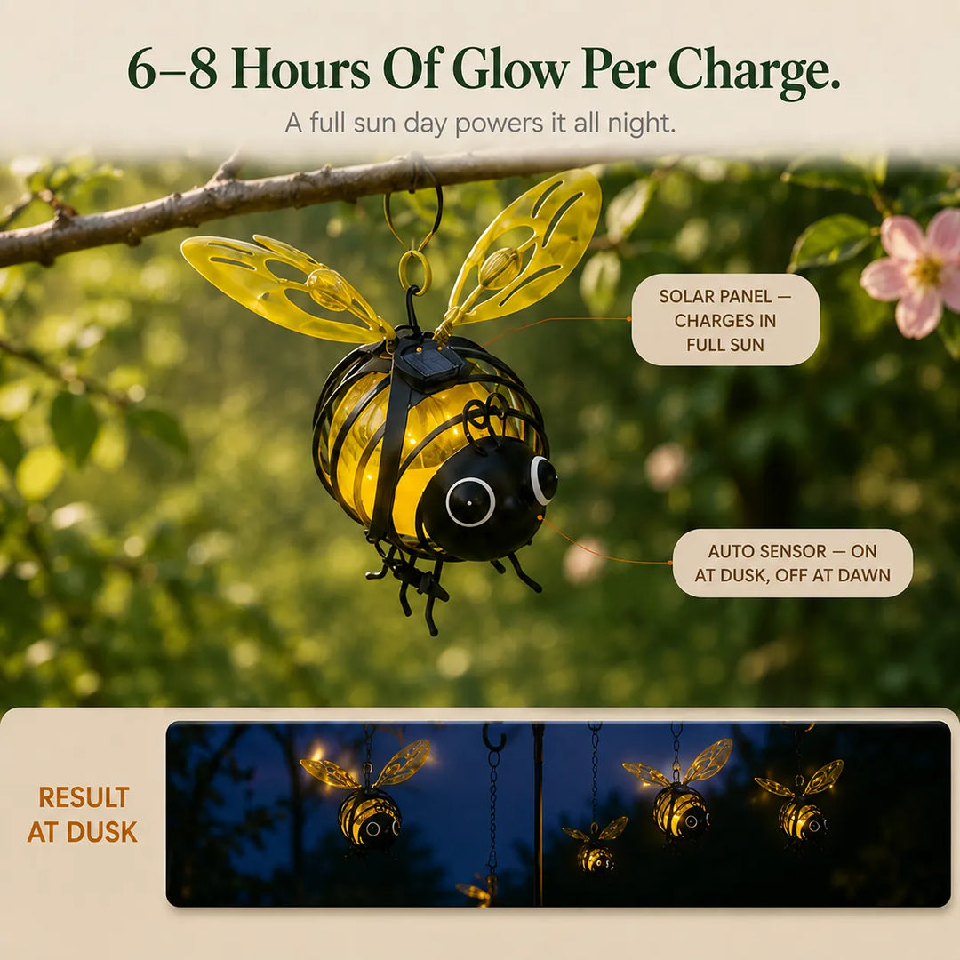 Beeloom Solar Hanging Bee Lamp for Garden - Elena Harper