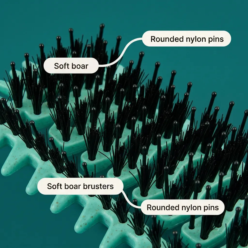 Curliza Ventilated Curly Hair Brush with Boar Bristles for Defined Ringlets - Elena Harper