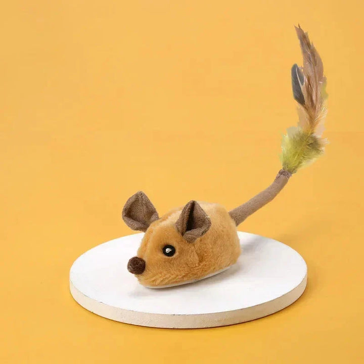 Interactive Cat Toy: Hunting Fun Mouse with Feather Tuft