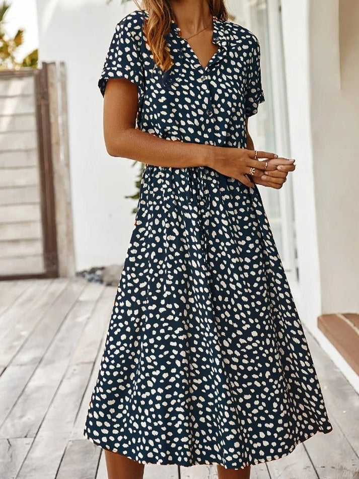 Maybelle V-Neck Dress, view 5 - Elena Harper