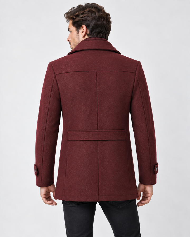 Warm Winter Jacket for Men with Textured Collar for Cold Days