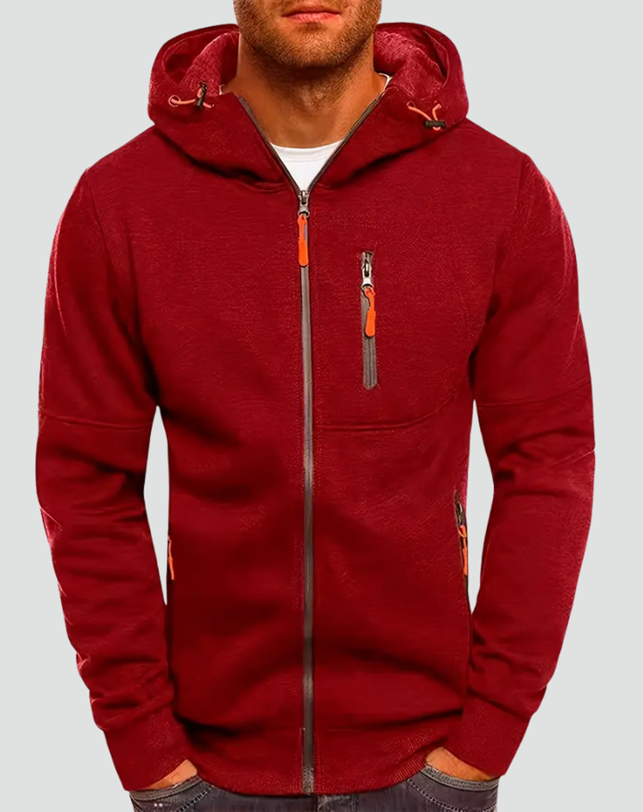 Men's Hoodie with Full Zipper and Pockets