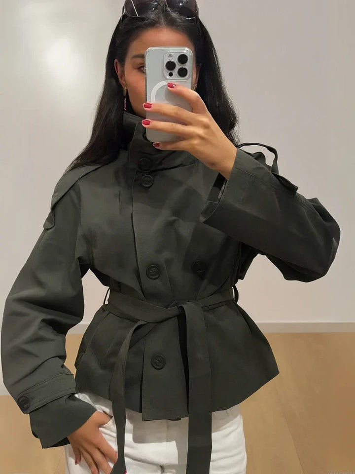 Sira™ | Stylish Short Trench Coat