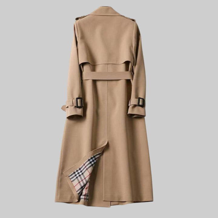 Women's Double-Breasted Trench Coat with Belt