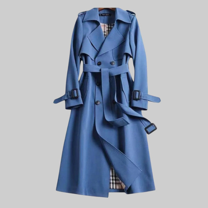 Women's Double-Breasted Trench Coat with Belt