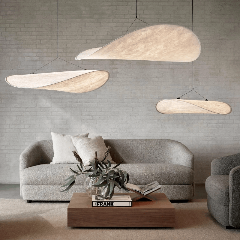 Japandi Style Silk Pendant Light for Elegant Interiors