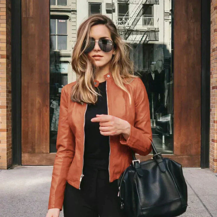 Abigail Italian Leather Jacket with Timeless Cut for Women - Elena Harper