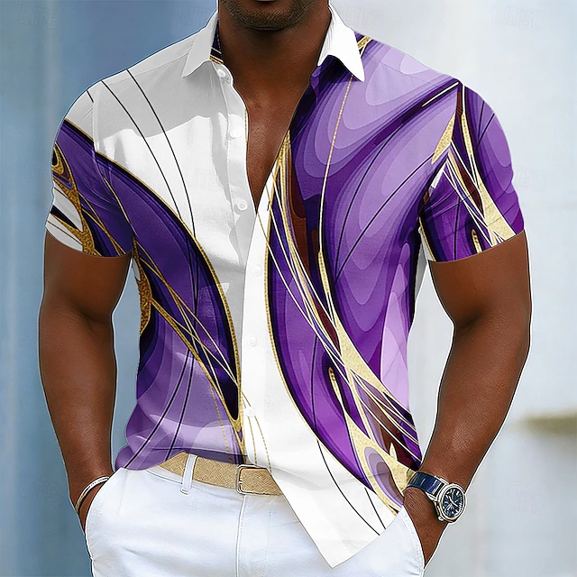 Lovren Printed Short Sleeve Shirt, view 2 - Elena Harper