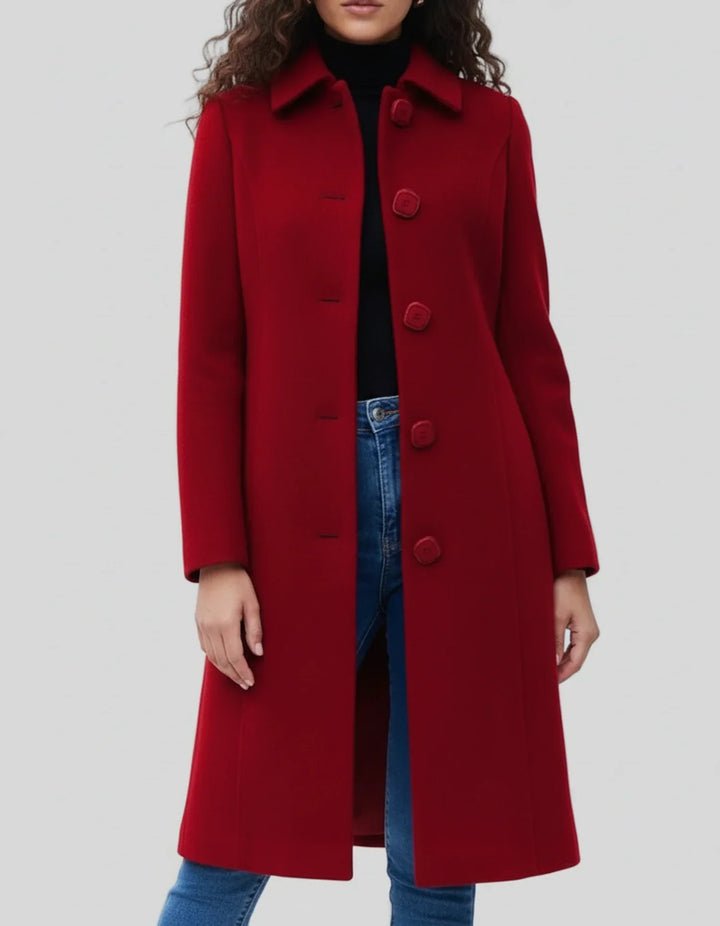 Winter Single-Breasted Trench Coat for Women – Relaxed and Warm Fit