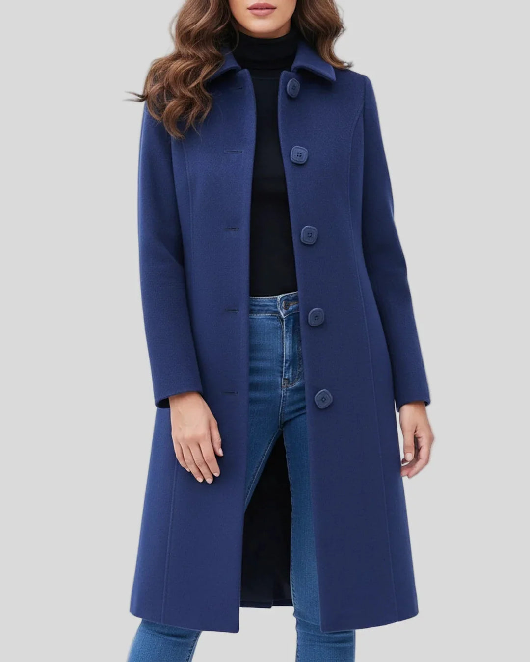 Winter Single-Breasted Trench Coat for Women – Relaxed and Warm Fit