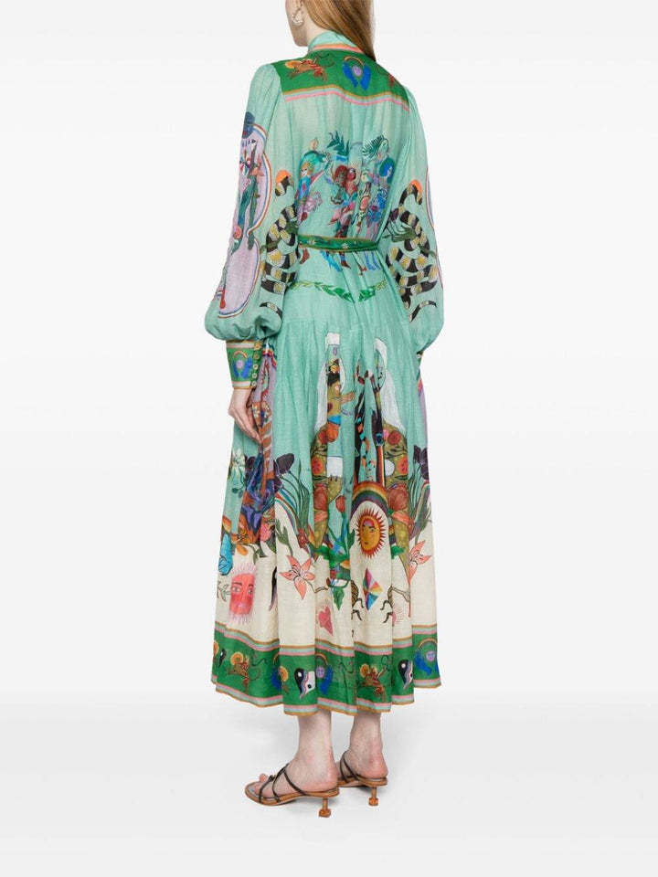 Eva - Printed shirt dress with belt