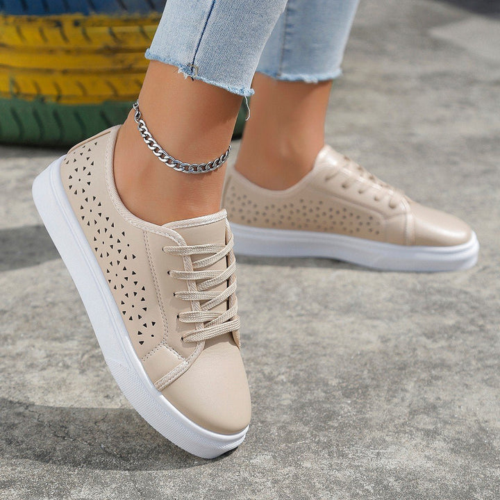 Beige Lace-Up Sneakers EB