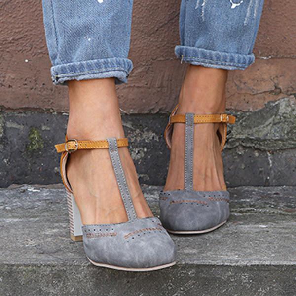 Women's Elegant T-Strap Heels for All-Day Comfort