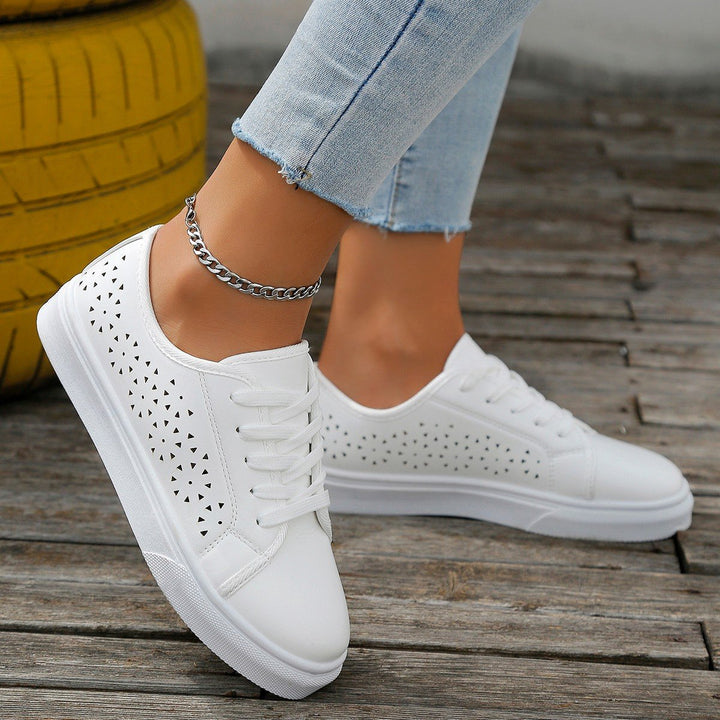 Beige Lace-Up Sneakers EB