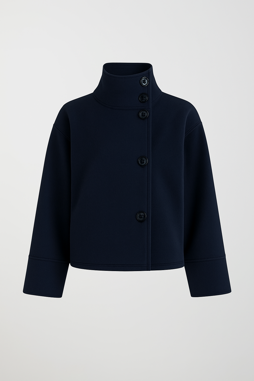 Dahlia Fashionable Short Coat with Elegant Collar, view 3 - Elena Harper