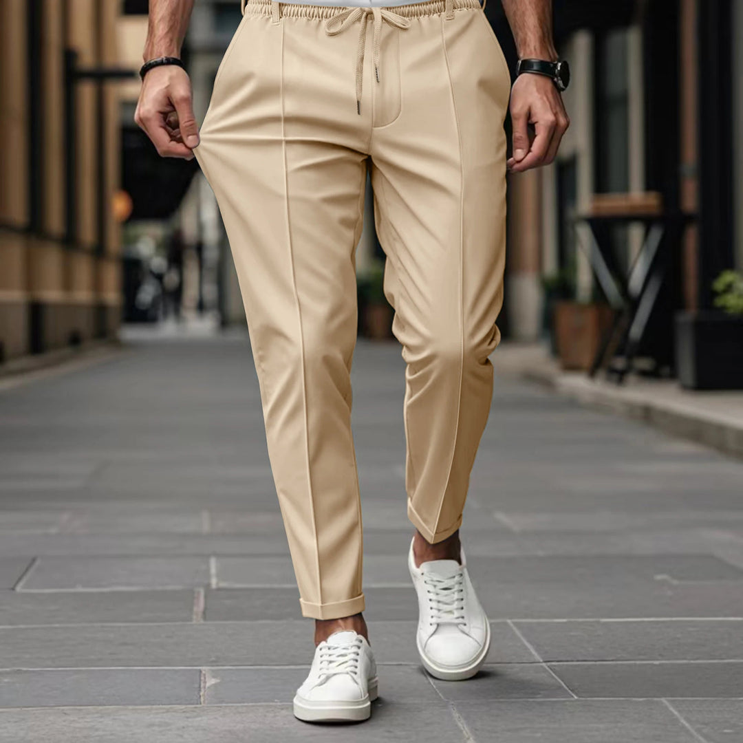 LAURENT MONACO | SLIM FIT CHINO PANTS WITH DRAWSTRING FOR MEN