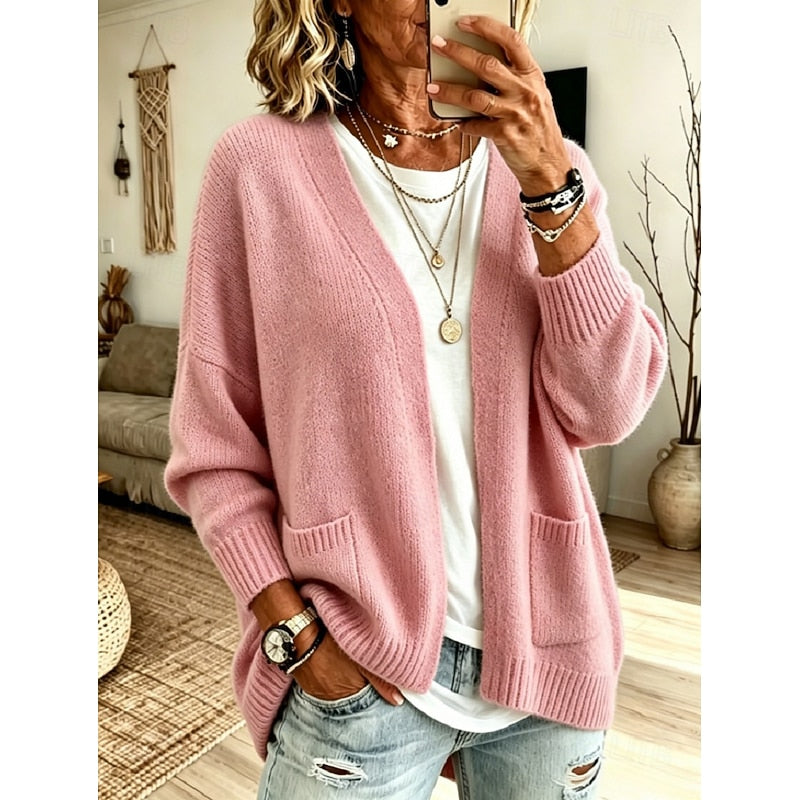 Florence - Elegant Oversized Cardigan with Pockets