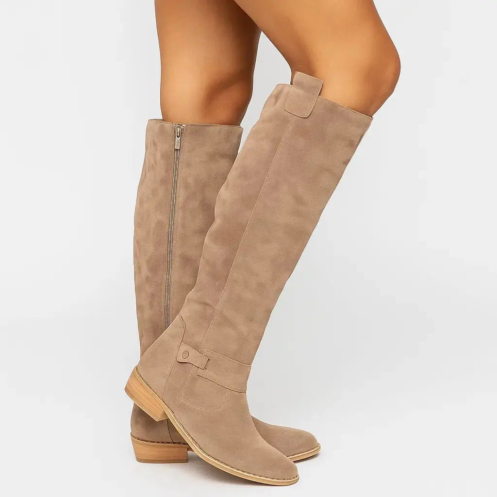 Women's Elegant Knee High Boots with Comfortable Block Heel