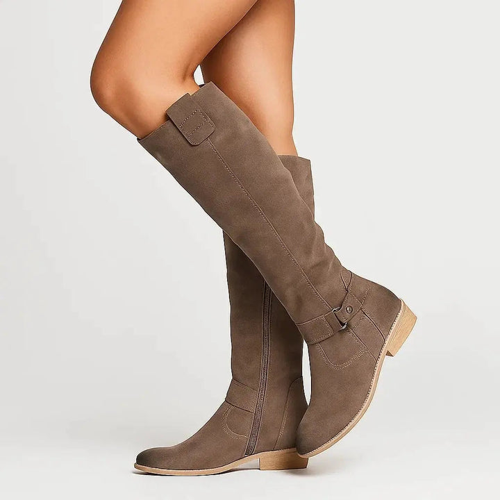 Women's Elegant Knee High Boots with Comfortable Block Heel