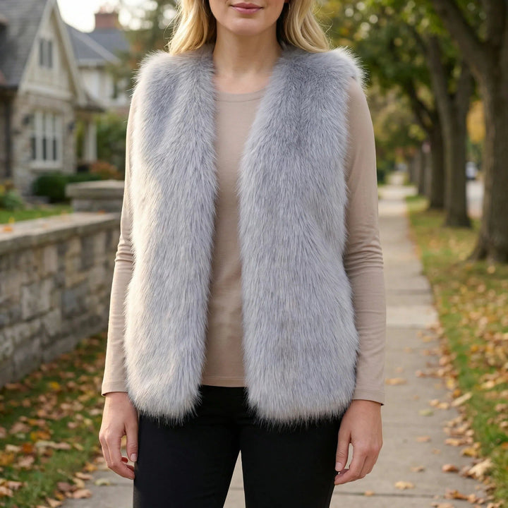 Faux Fur Bodywarmer with Lining for Women