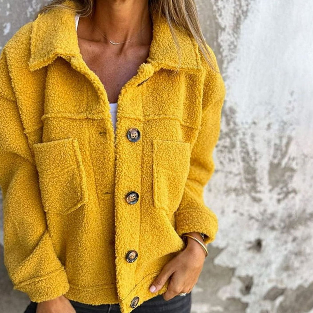 Annika | Women's Soft Teddy Fleece Jacket with Button Closure and Loose Fit