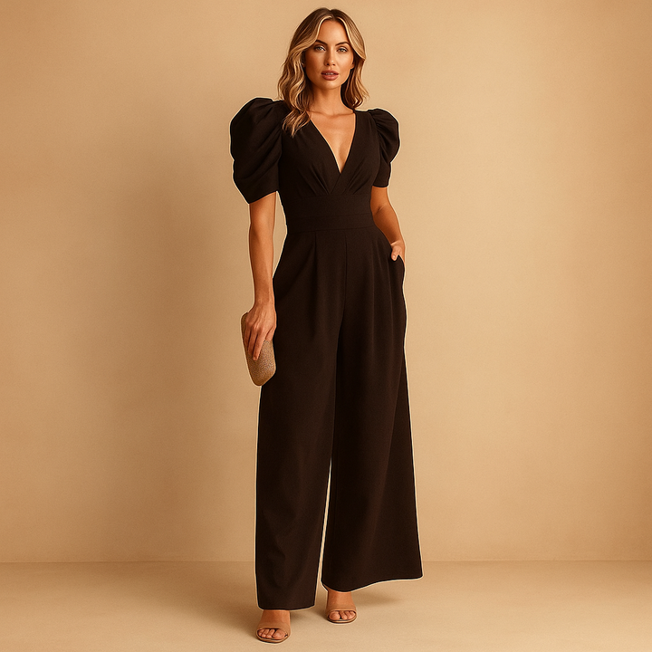 Elegant Tailored Jumpsuit Wide Leg Formal One Piece