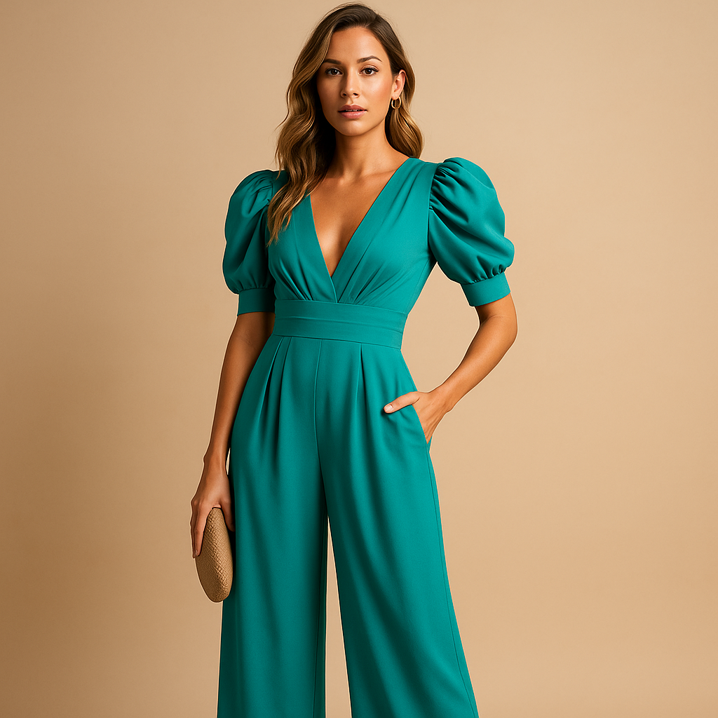 Elegant Tailored Jumpsuit Wide Leg Formal One Piece