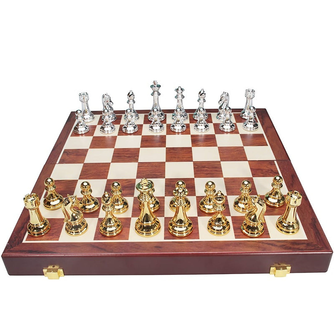 Large-Sized Acrylic Pieces Large Metal Chess Set