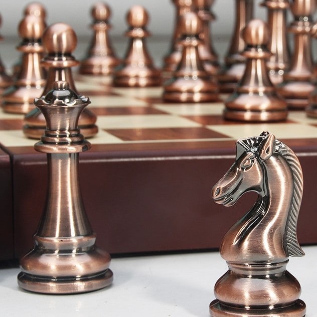 Large-Sized Acrylic Pieces Large Metal Chess Set