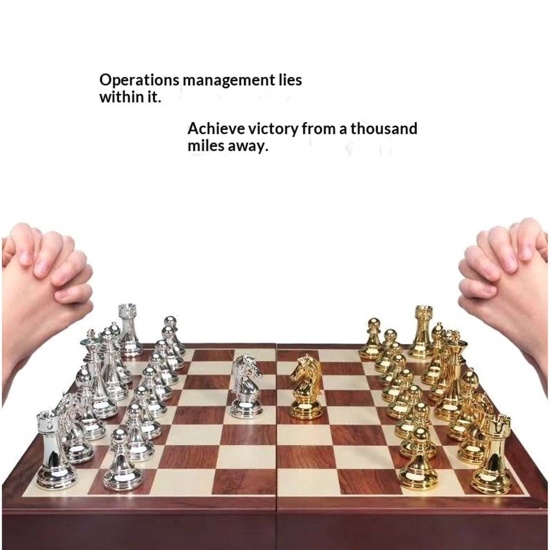 Large-Sized Acrylic Pieces Large Metal Chess Set