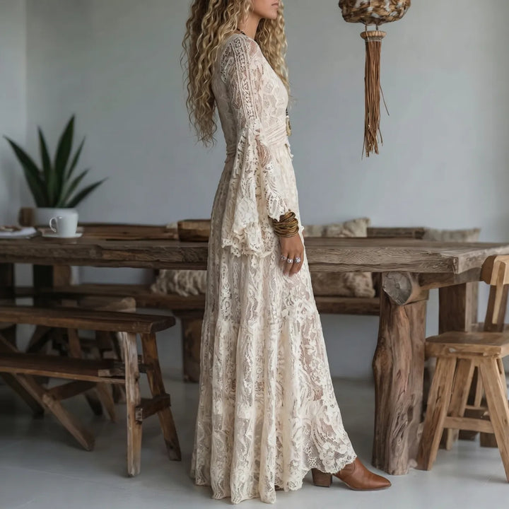 Noelene Lace V-Neck Maxi Dress