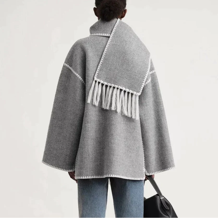 Emmy™ | Melange Wool Scarf Jacket | 50% OFF!