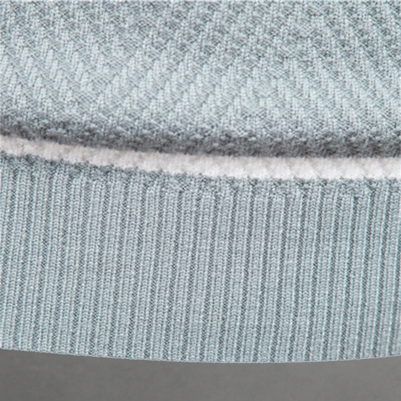 Men's Striped Sweater with Round Neck – Knitted Pullover with Ribbed Edges