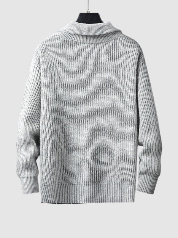 Lawrence | Men's Quarter-Zip Ribbed Knit Sweater