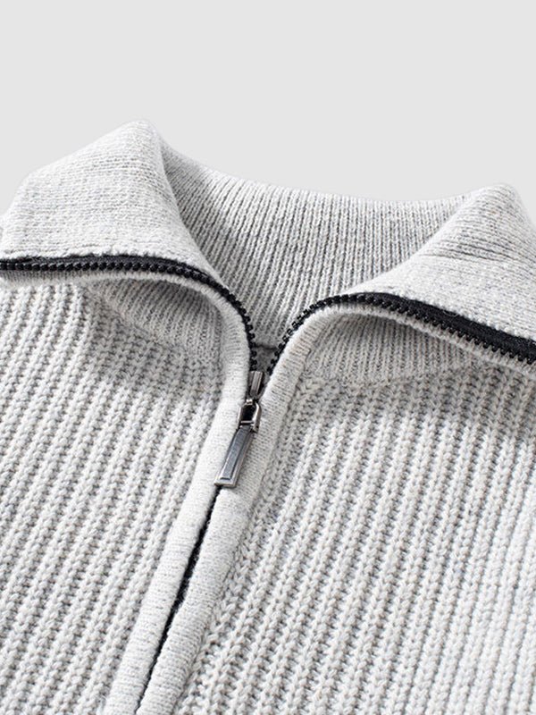 Lawrence | Men's Quarter-Zip Ribbed Knit Sweater