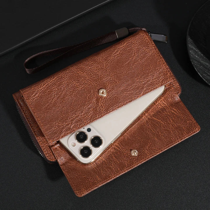 Briony | Multi-Functional PU Leather Zipper Clutch