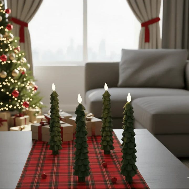 LED Christmas Candles with Remote Control and Adjustable Brightness – Flameless Paraffin Design