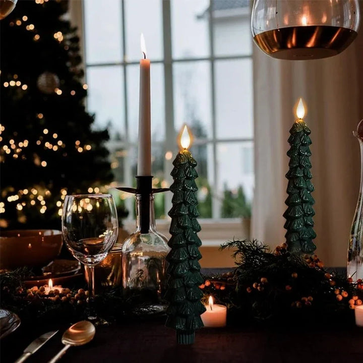 LED Christmas Candles with Remote Control and Adjustable Brightness – Flameless Paraffin Design
